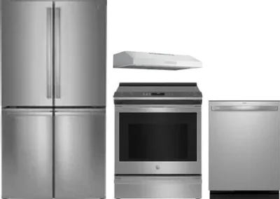 4 Piece Package Includes Refrigerator, Range, Hood And Dishwasher